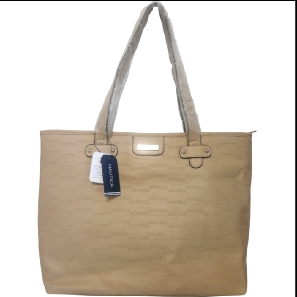 NAUTICA Key Largo Beige Embossed Tote Bag